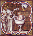 Darstellung der Taufe Chlodwigs in einer französischen Buchmalerei.png